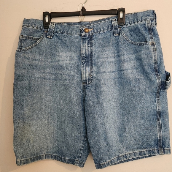 Vintage Wrangler Premium Relaxed CARPENTER Denim Jorts - Size 38 🔥 Jean Shorts - Picture 1 of 7